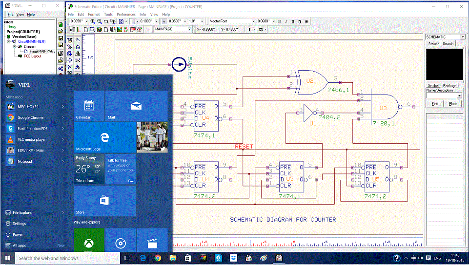 Schematic Editor in Windows10