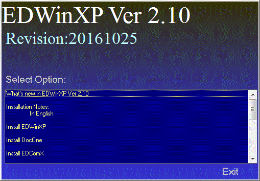 Installing EDWinXP