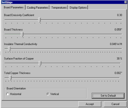 Settings-Board Parameters