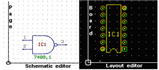 Components placed in Schematic and Layout editor