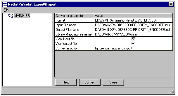 Schematic Netlist to ALTERA EDF