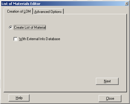 List of Materials editor