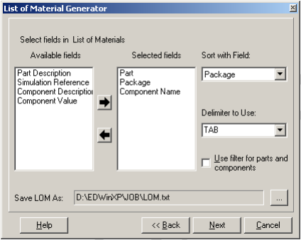 List of Material Generator