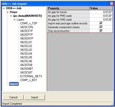 ODB++ Job Import